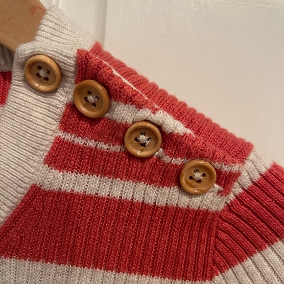 Madewell Burnt Orange and Cream Striped Knit Top. Woman’s size XXS - Picture 3 of 4